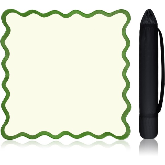 VioraWhite,22" Mini Majiong Mat, Tile Game Table Mat, Green, Small, scalloped - Picture 8 of 9